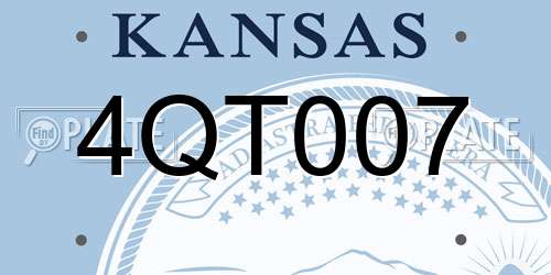 4QT007 Kansas License Plate