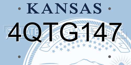 4QTG147 Kansas License Plate
