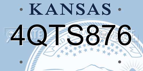 4QTS876 Kansas License Plate