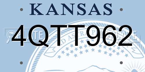 4QTT962 Kansas License Plate