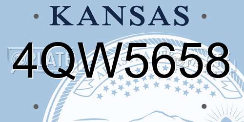 4QW5658 Kansas License Plate