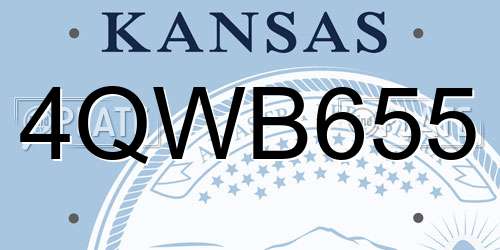 4QWB655 Kansas License Plate