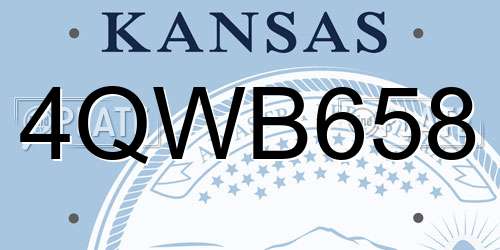 4QWB658 Kansas License Plate