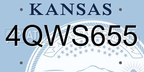 4QWS655 Kansas License Plate