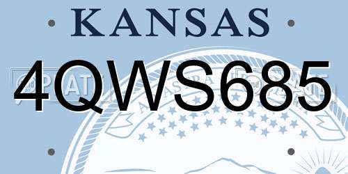 4QWS685 Kansas License Plate