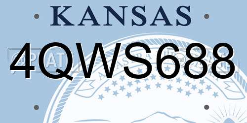 4QWS688 Kansas License Plate