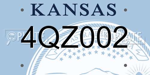 4QZ002 Kansas License Plate