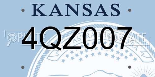 4QZ007 Kansas License Plate