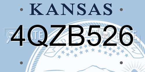 4QZB526 Kansas License Plate