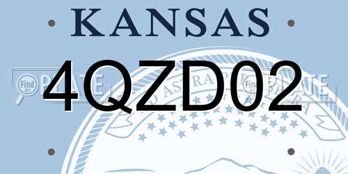 4QZD02 Kansas License Plate