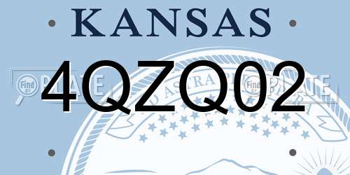 4QZQ02 Kansas License Plate