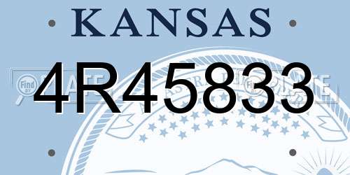 4R45833 Kansas License Plate