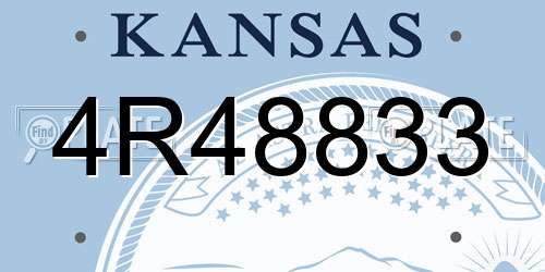 4R48833 Kansas License Plate