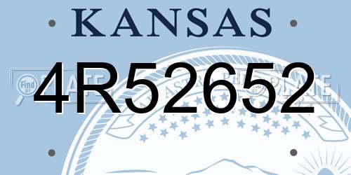 4R52652 Kansas License Plate