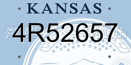 4R52657 Kansas License Plate