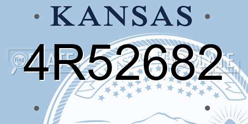 4R52682 Kansas License Plate