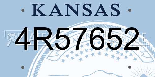 4R57652 Kansas License Plate