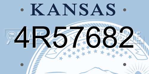 4R57682 Kansas License Plate