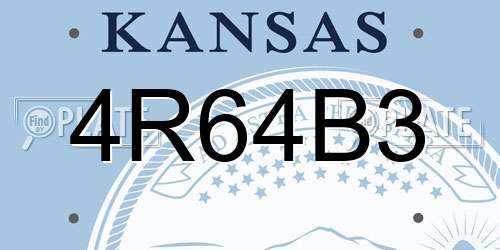 4R64B3 Kansas License Plate