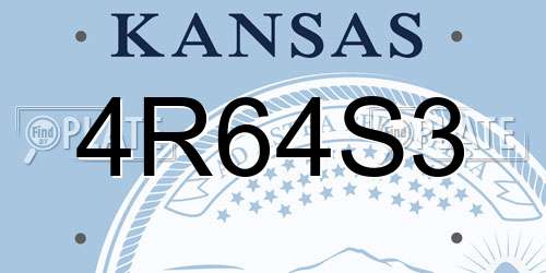 4R64S3 Kansas License Plate
