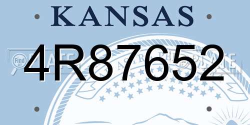 4R87652 Kansas License Plate