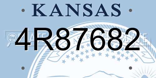 4R87682 Kansas License Plate