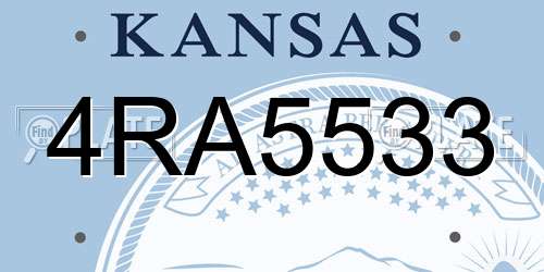 4RA5533 Kansas License Plate