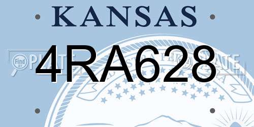 4RA628 Kansas License Plate