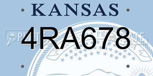 4RA678 Kansas License Plate