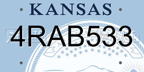 4RAB533 Kansas License Plate