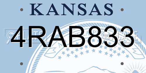4RAB833 Kansas License Plate