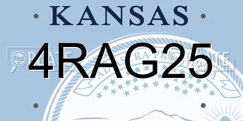 4RAG25 Kansas License Plate