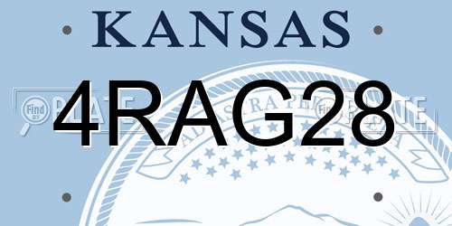 4RAG28 Kansas License Plate