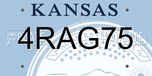 4RAG75 Kansas License Plate