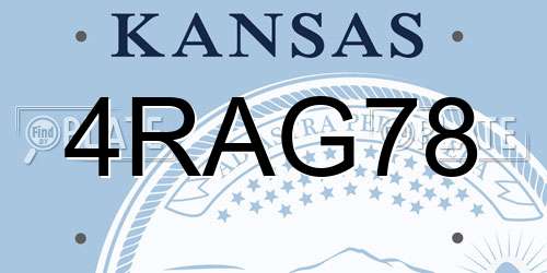 4RAG78 Kansas License Plate
