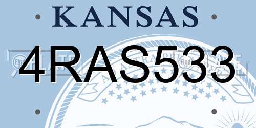 4RAS533 Kansas License Plate
