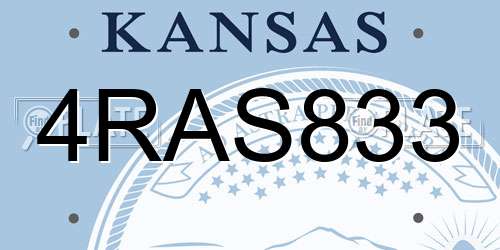 4RAS833 Kansas License Plate