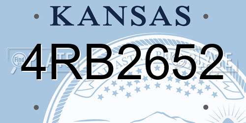 4RB2652 Kansas License Plate