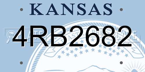 4RB2682 Kansas License Plate