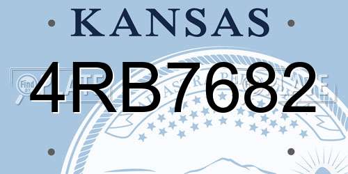 4RB7682 Kansas License Plate