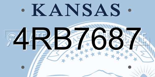 4RB7687 Kansas License Plate