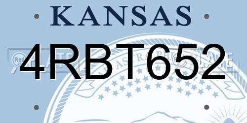 4RBT652 Kansas License Plate