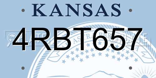 4RBT657 Kansas License Plate
