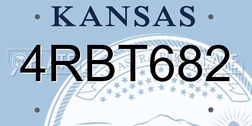 4RBT682 Kansas License Plate