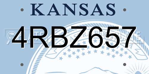 4RBZ657 Kansas License Plate