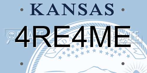 4RE4ME Kansas License Plate