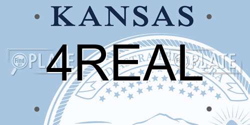 4REAL Kansas License Plate