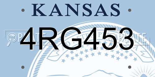 4RG453 Kansas License Plate