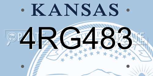 4RG483 Kansas License Plate