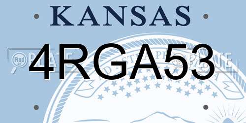 4RGA53 Kansas License Plate